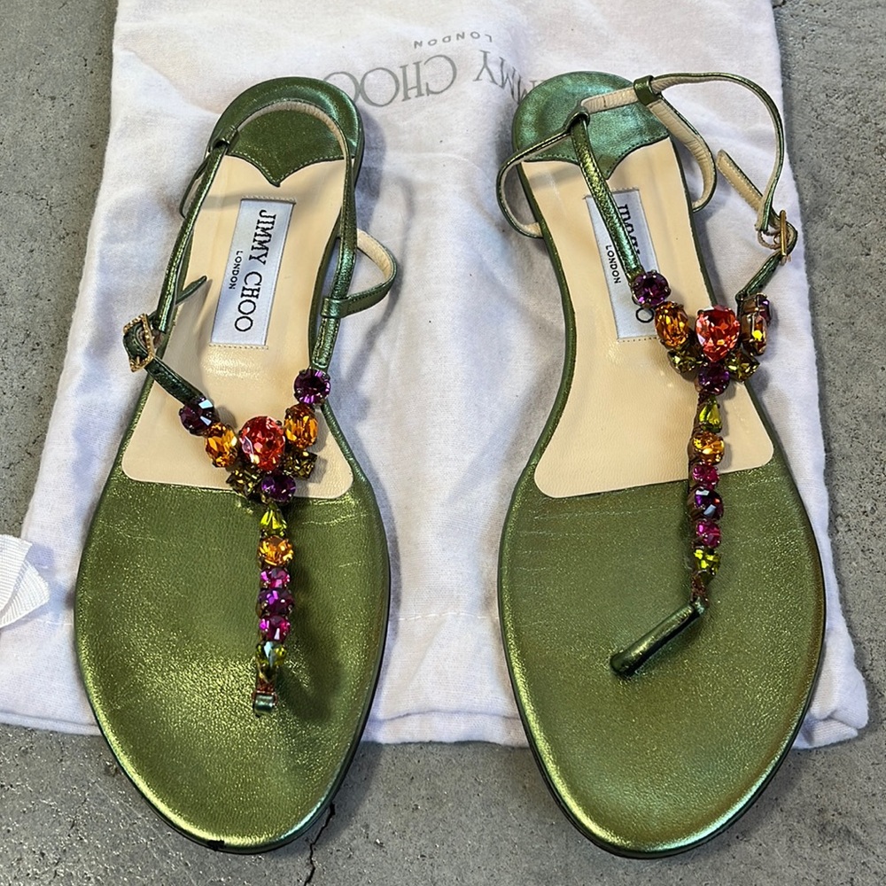 Jimmy Choo crystal embellished sandals 39.5 (9ish ladies)